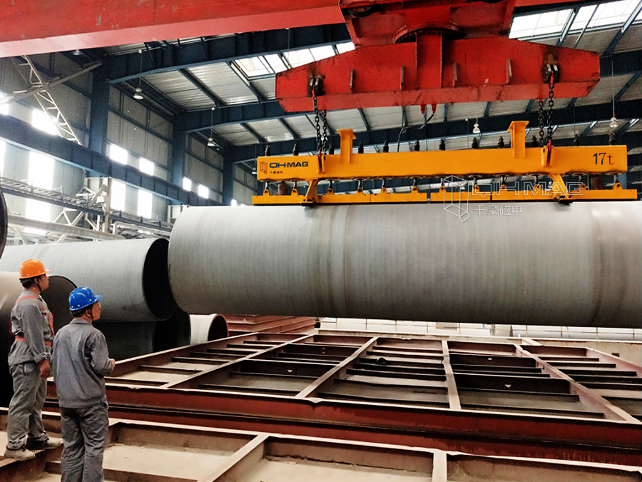 鑄管生產(chǎn)企業(yè)都在用什么起吊工具？電永磁吊！